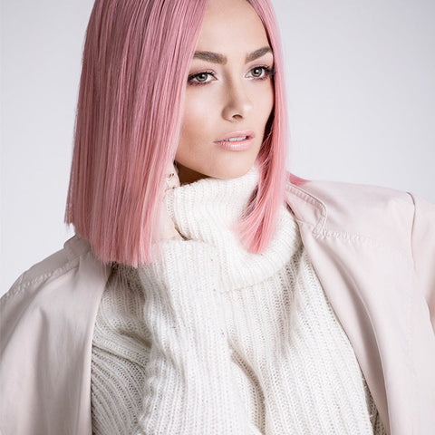 Pink Faux Wig Felicia 15" Straight