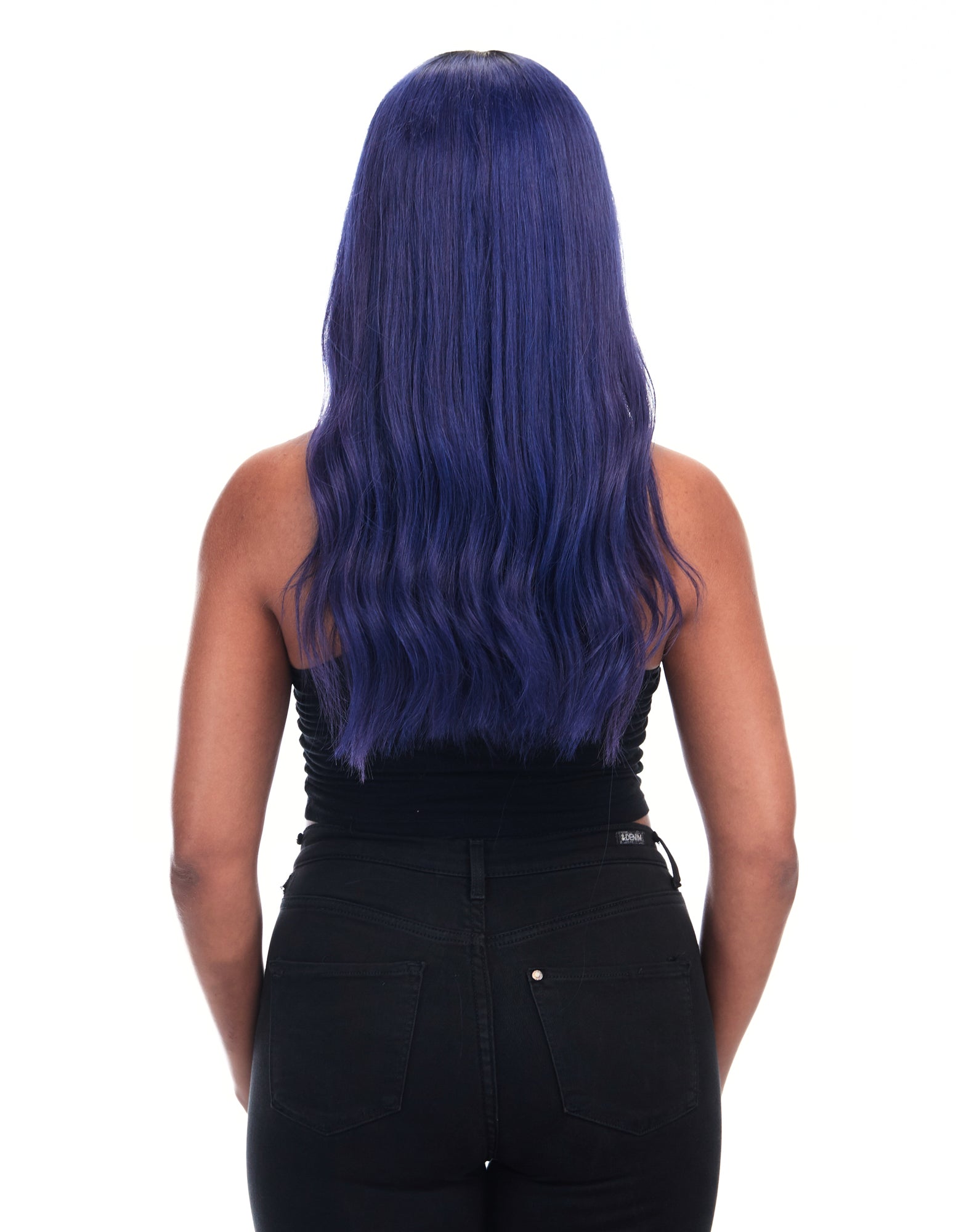 Tokyo Stylez Knight Rider Blue Human Hair Wig 24