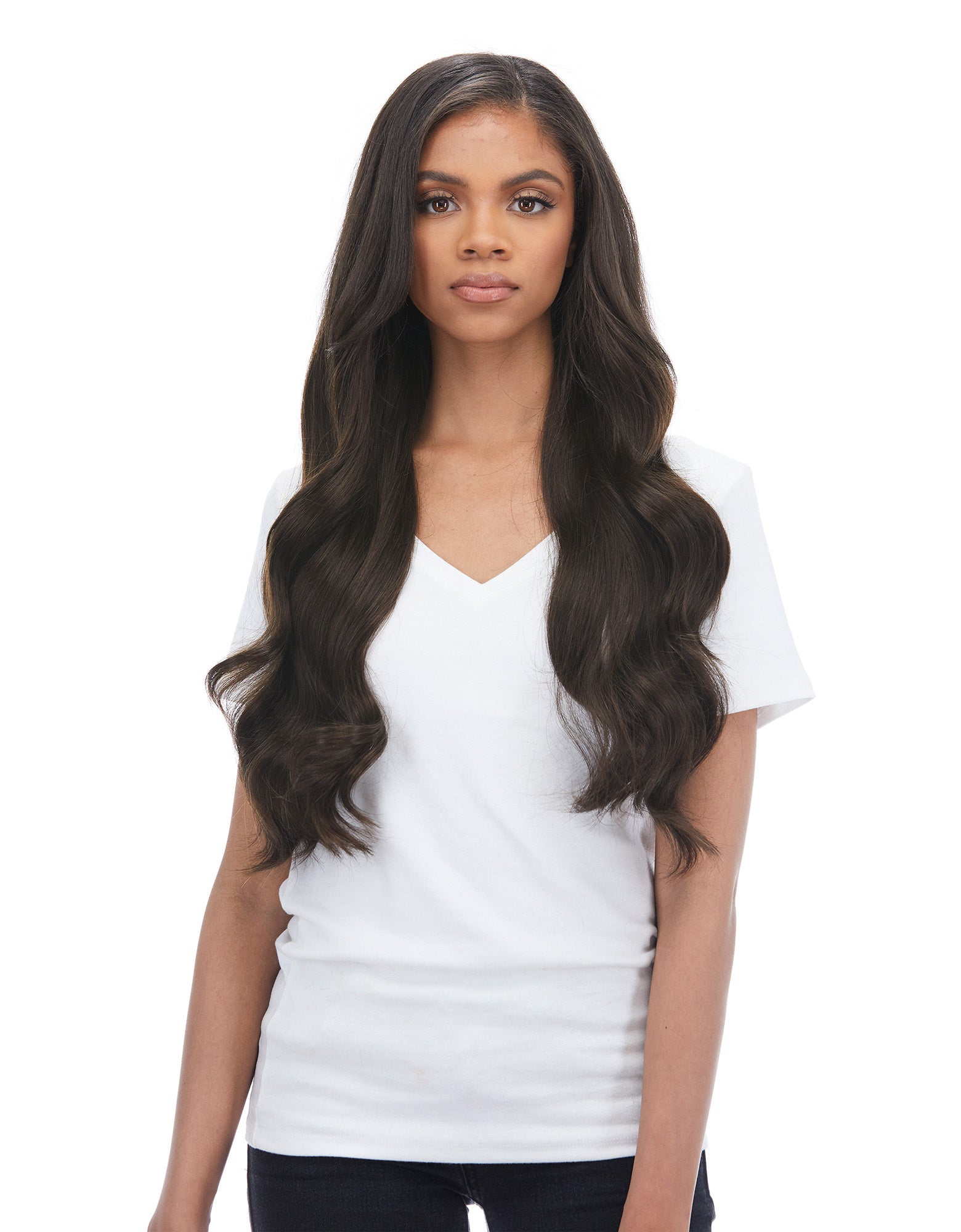 8A Dark Brown Clip in Remy Human Hair Extensions 7pcs70g 2